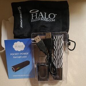 Halo Pocket Power StarLight 3000 Portable Charger - Black & White Zebra